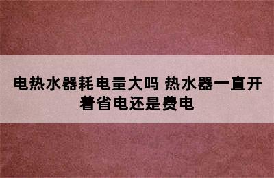 电热水器耗电量大吗 热水器一直开着省电还是费电